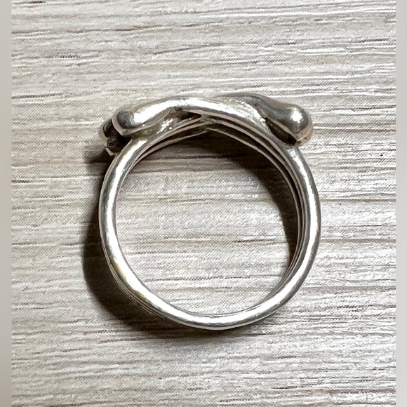 Vintage Designer Signed Israel Handmade Ribbed Brutalist Band Ring, Size 6.5 - Picture 6 of 11